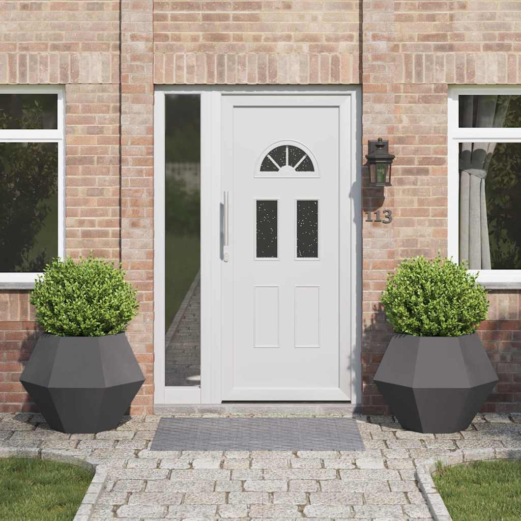 vidaXL Γλάστρα 2 pcs Μαύρο 75 x 75 x 60 εκ Ατσάλι