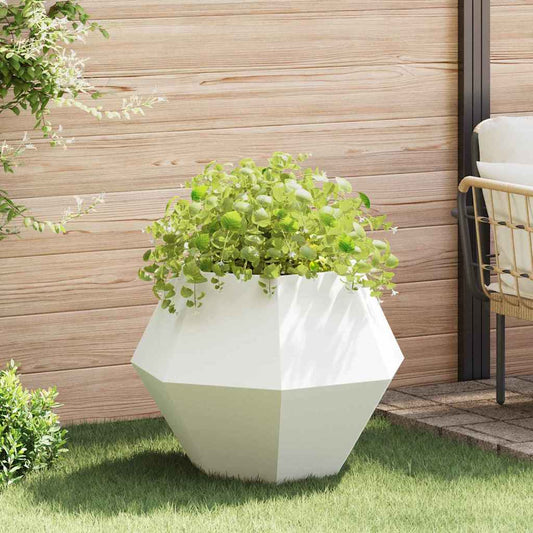 vidaXL Γλάστρα Λευκό 75 x 75 x 60 εκ Ατσάλι