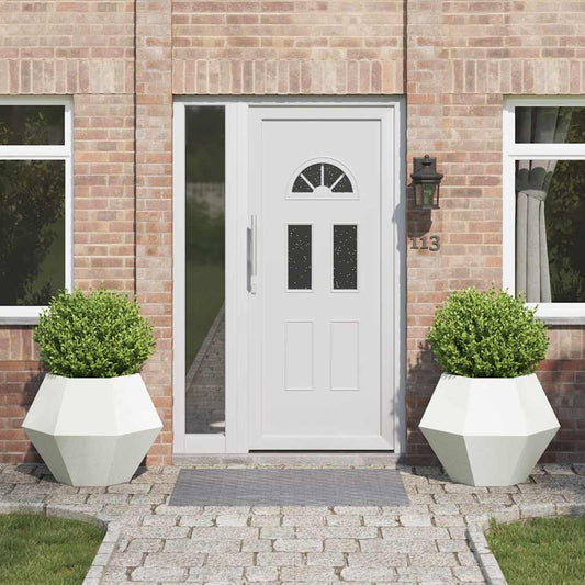 vidaXL Γλάστρα 2 pcs Λευκό 75 x 75 x 60 εκ Ατσάλι