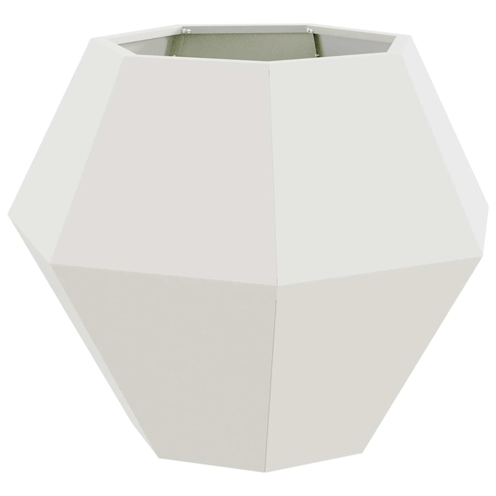 vidaXL Γλάστρα 2 pcs Λευκό 75 x 75 x 60 εκ Ατσάλι