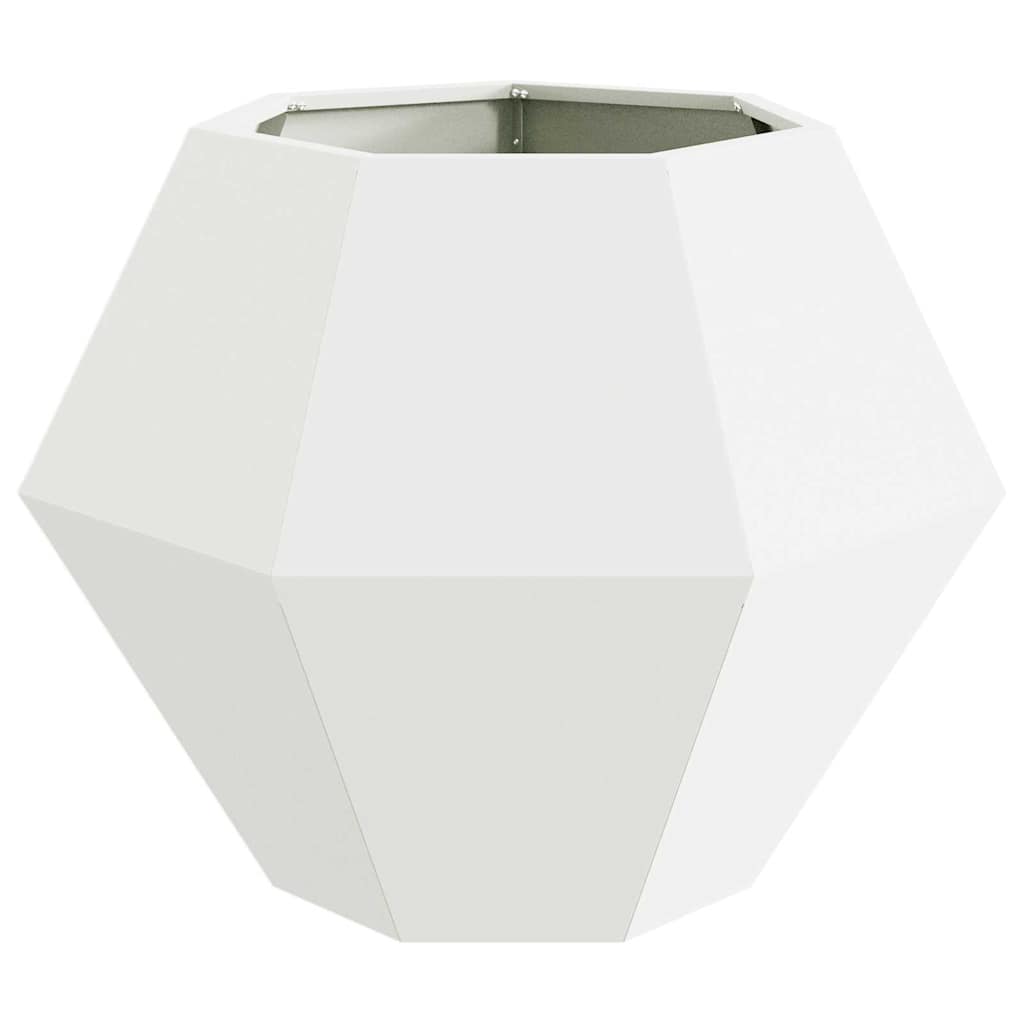 vidaXL Γλάστρα 2 pcs Λευκό 75 x 75 x 60 εκ Ατσάλι