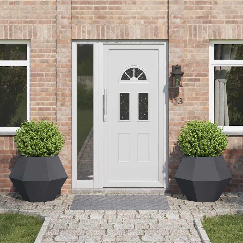 vidaXL Γλάστρα 2 pcs Ανθρακί 75 x 75 x 60 εκ Ατσάλι