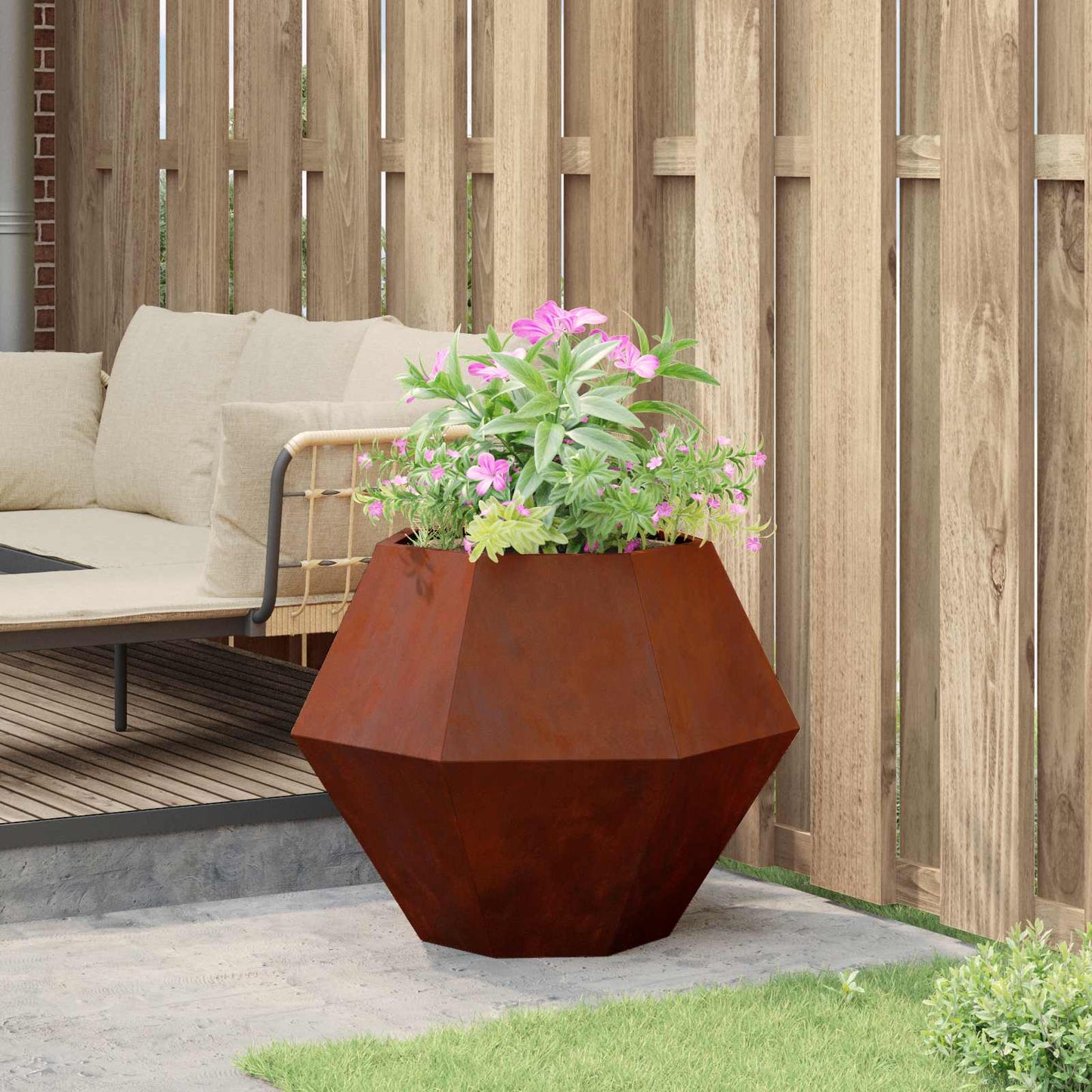 vidaXL Γλάστρα Σκ rusty 75 x 75 x 60 εκ Ατσάλι Σκληρυθέν στον Αέρα