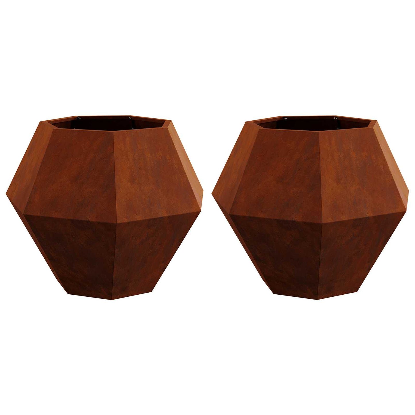 vidaXL Γλάστρα 2 pcs Σκ rusty 75 x 75 x 60 εκ