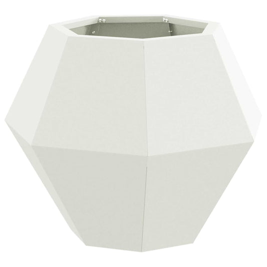 vidaXL Γλάστρα Λευκό 50 x 50 x 40 cm Ατσάλι