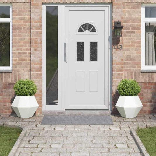 vidaXL Γλάστρα 2 pcs Λευκό 50 x 50 x 40 cm Ατσάλι