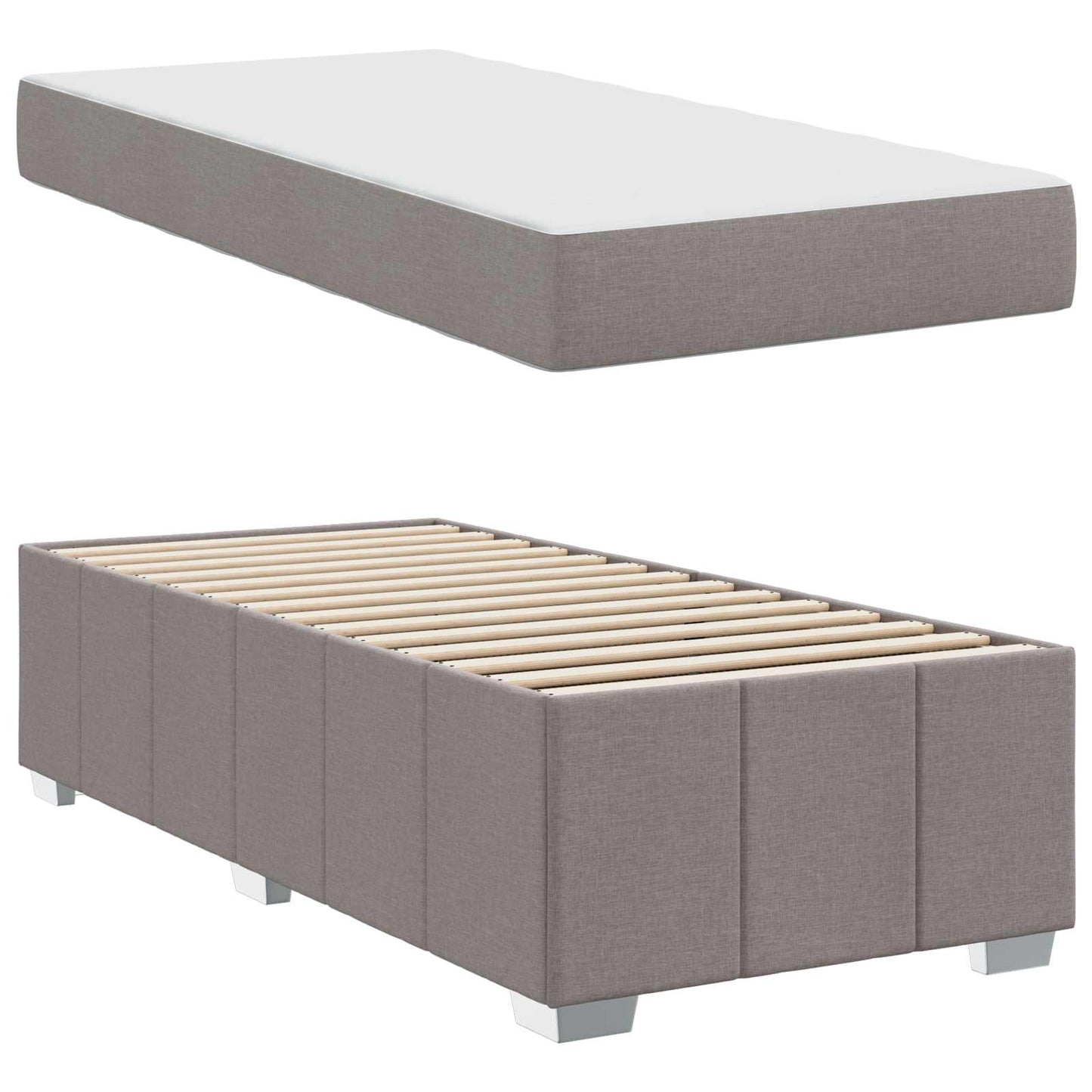 vidaXL Σκελετός Κρεβατιού με στρώμα Taupe 80 x 200 cm ύφασμα