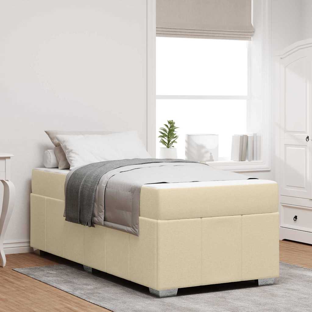 vidaXL Σκελετός Κρεβατιού με στρώμα Κρεμ 80 x 200 cm ύφασμα