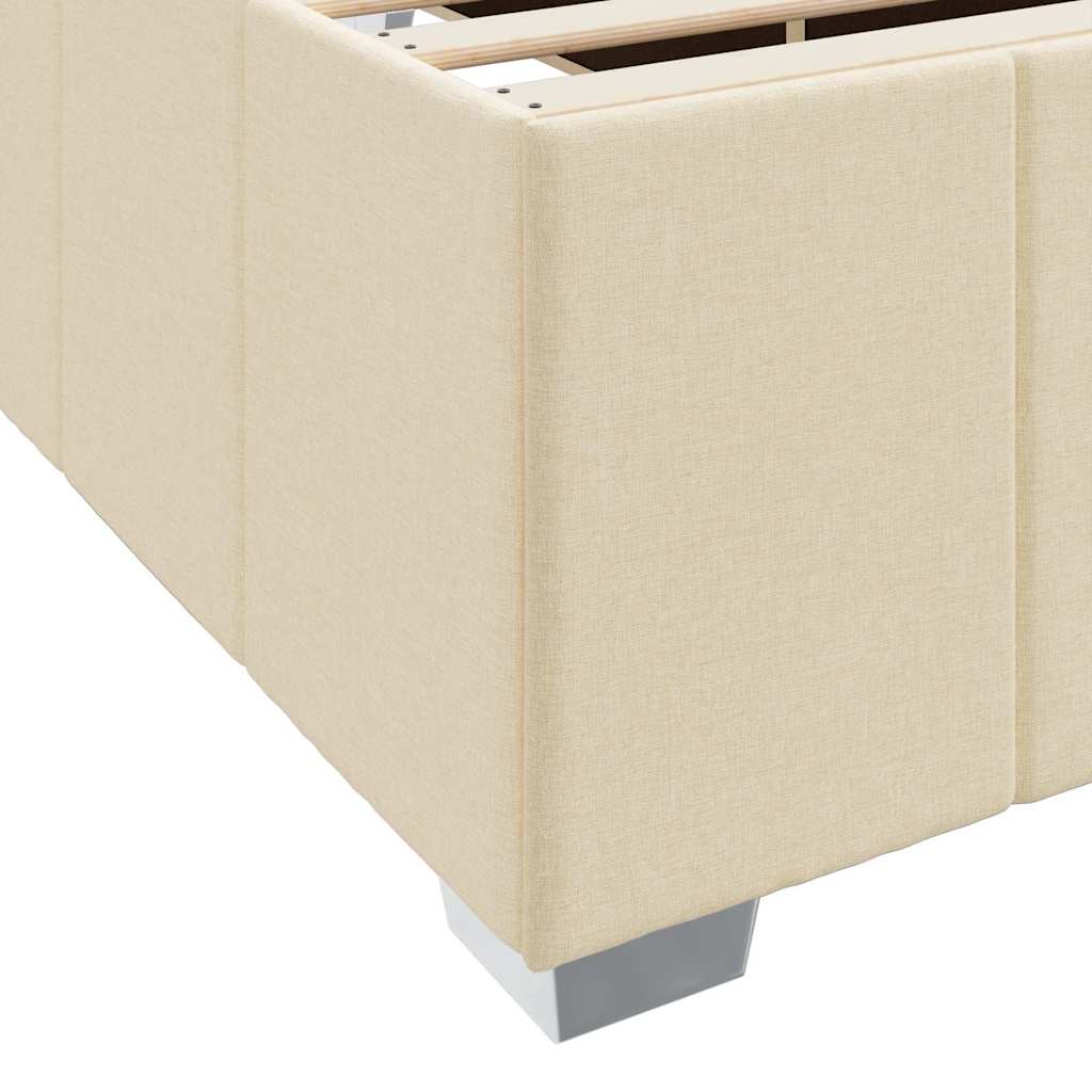 vidaXL Σκελετός Κρεβατιού με στρώμα Κρεμ 90 x 200 cm ύφασμα