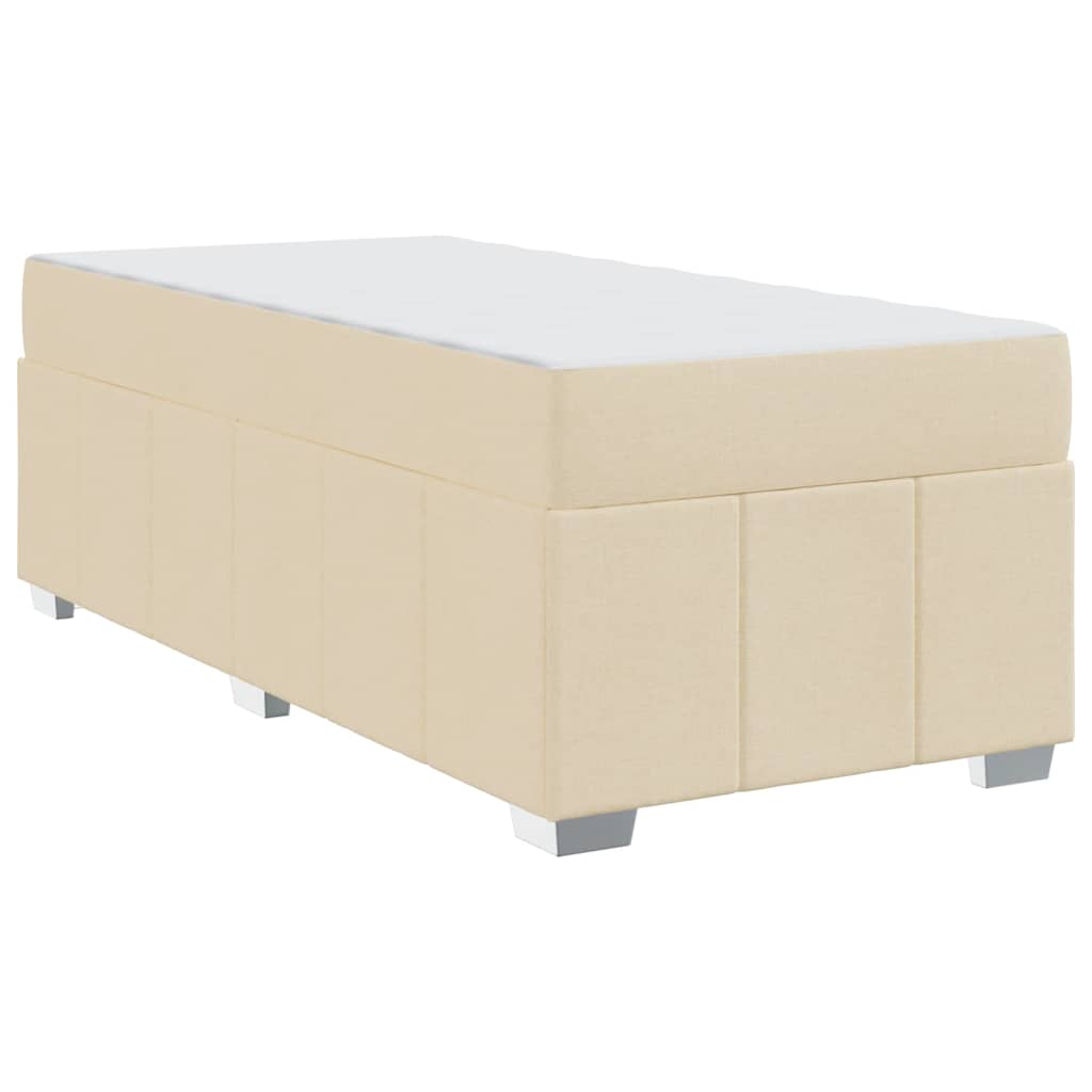 vidaXL Σκελετός Κρεβατιού με στρώμα Κρεμ 90 x 200 cm ύφασμα