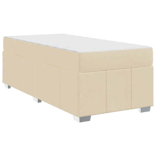 vidaXL Σκελετός Κρεβατιού με στρώμα Κρεμ 90 x 200 cm ύφασμα