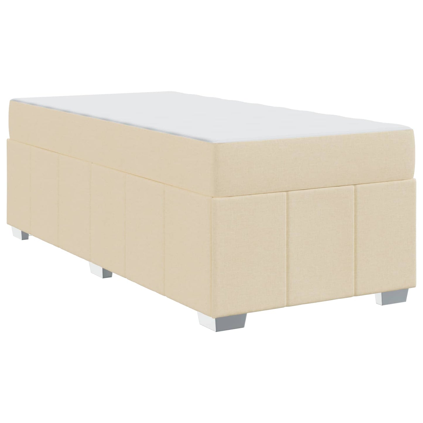 vidaXL Σκελετός Κρεβατιού με στρώμα Κρεμ 90 x 200 cm ύφασμα