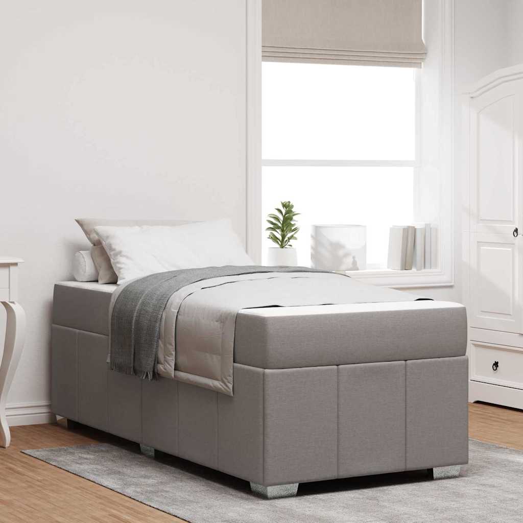 vidaXL Σκελετός Κρεβατιού με στρώμα Taupe 100 x 200 cm ύφασμα