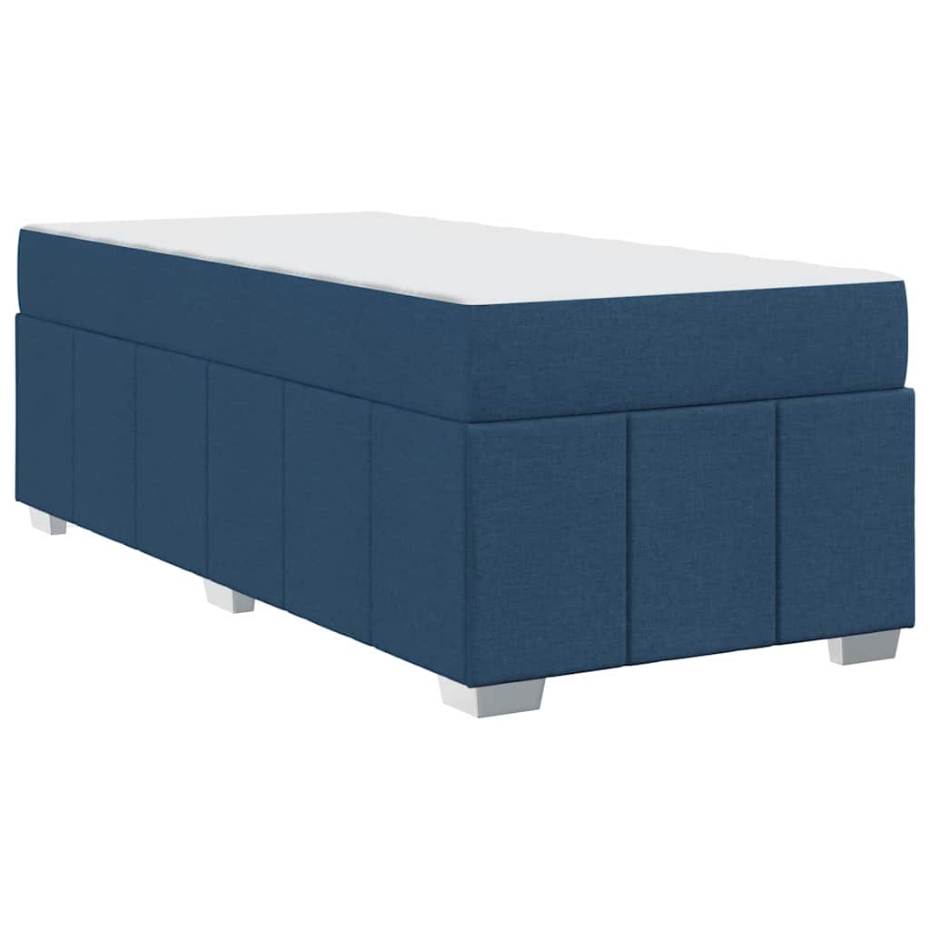 vidaXL Σκελετός Κρεβατιού με στρώμα Μπλε 100 x 200 cm ύφασμα