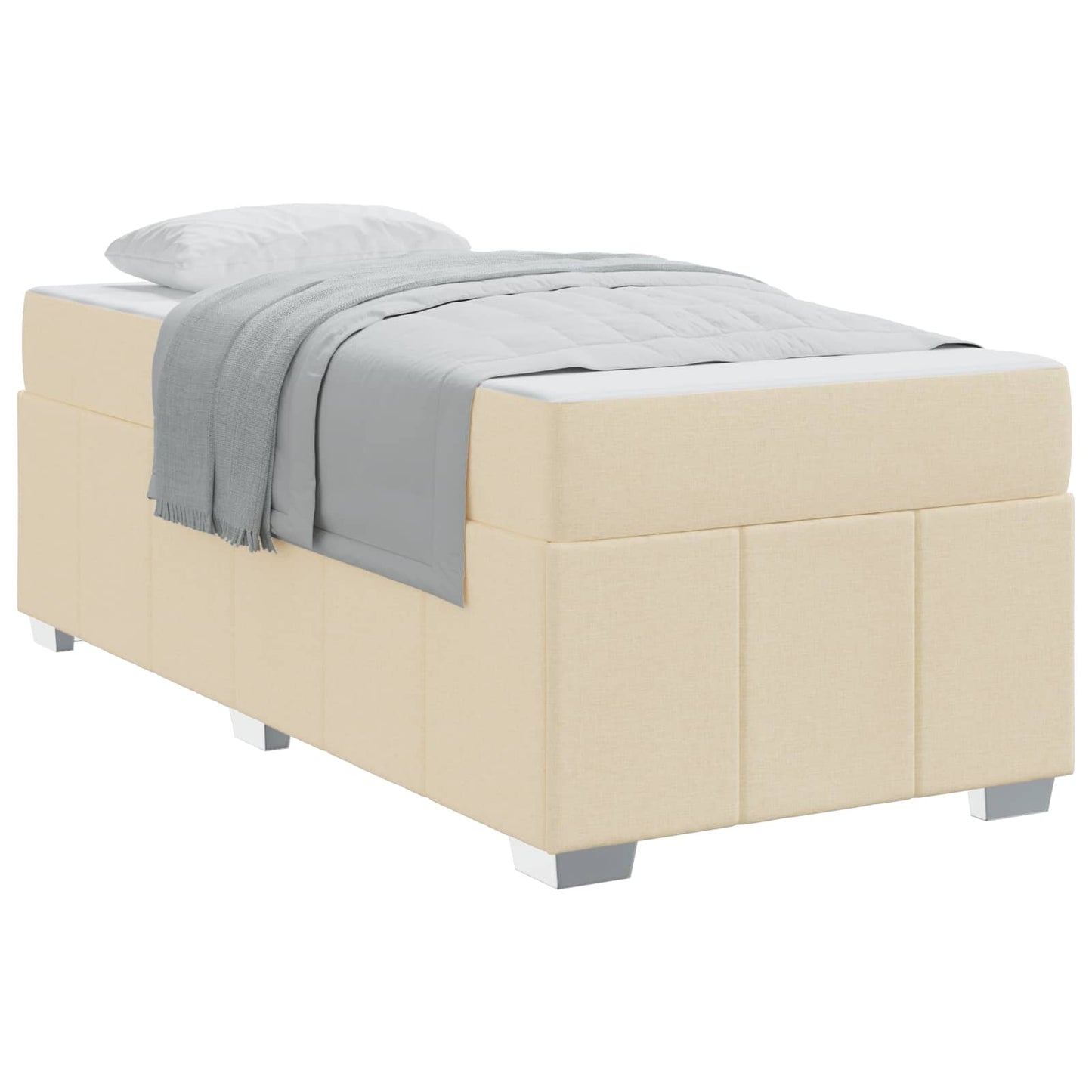 vidaXL Σκελετός Κρεβατιού με στρώμα Κρεμ 120 x 190 cm ύφασμα