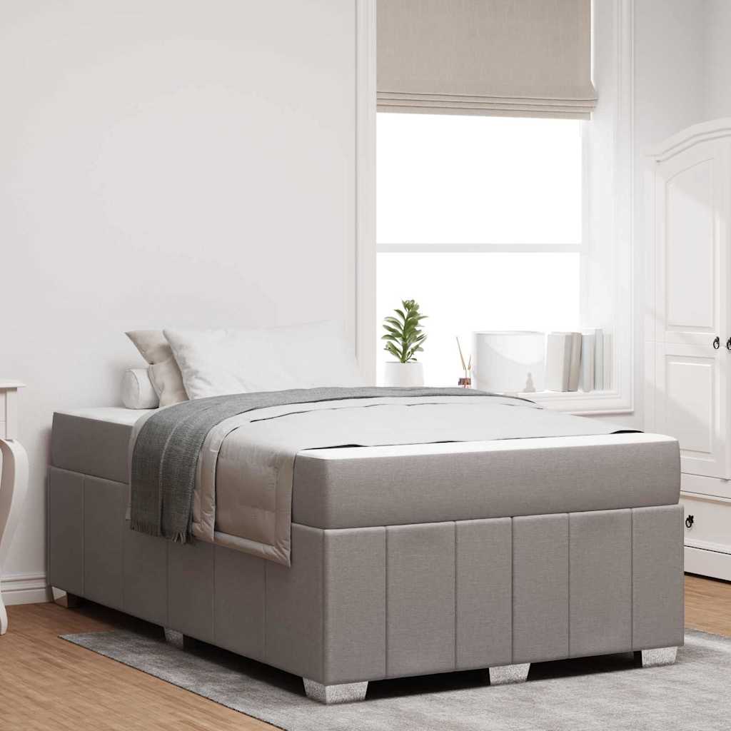 vidaXL Σκελετός Κρεβατιού με στρώμα Taupe 120 x 200 cm ύφασμα