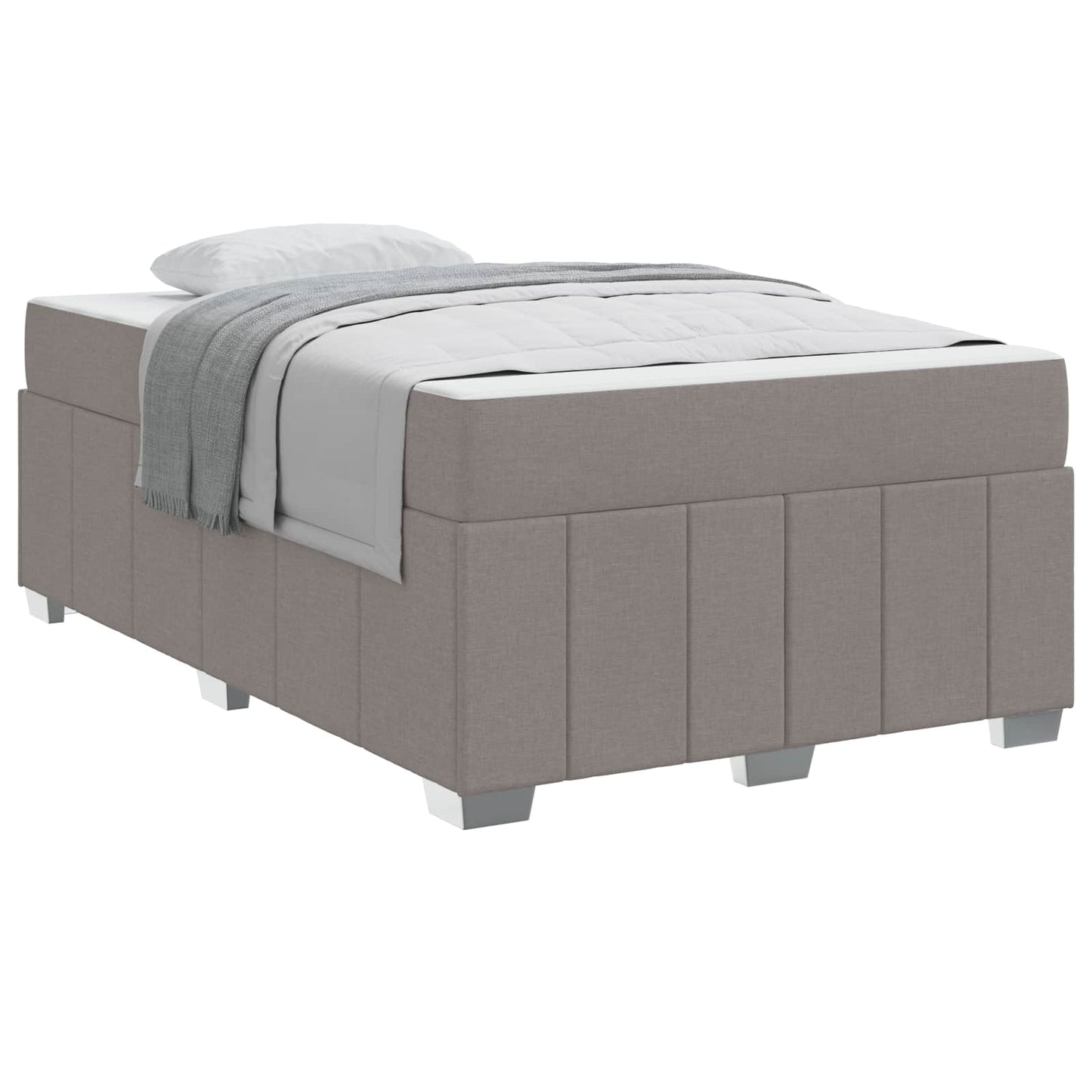 vidaXL Σκελετός Κρεβατιού με στρώμα Taupe 120 x 200 cm ύφασμα