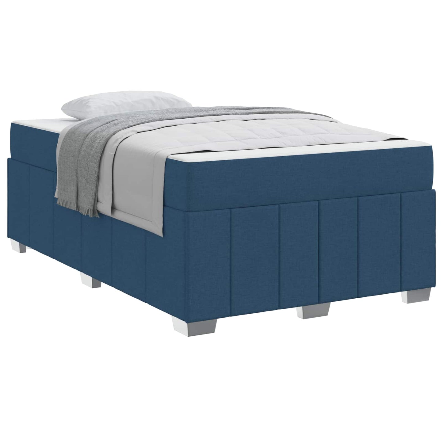 vidaXL Σκελετός Κρεβατιού με στρώμα Μπλε 120 x 200 cm ύφασμα