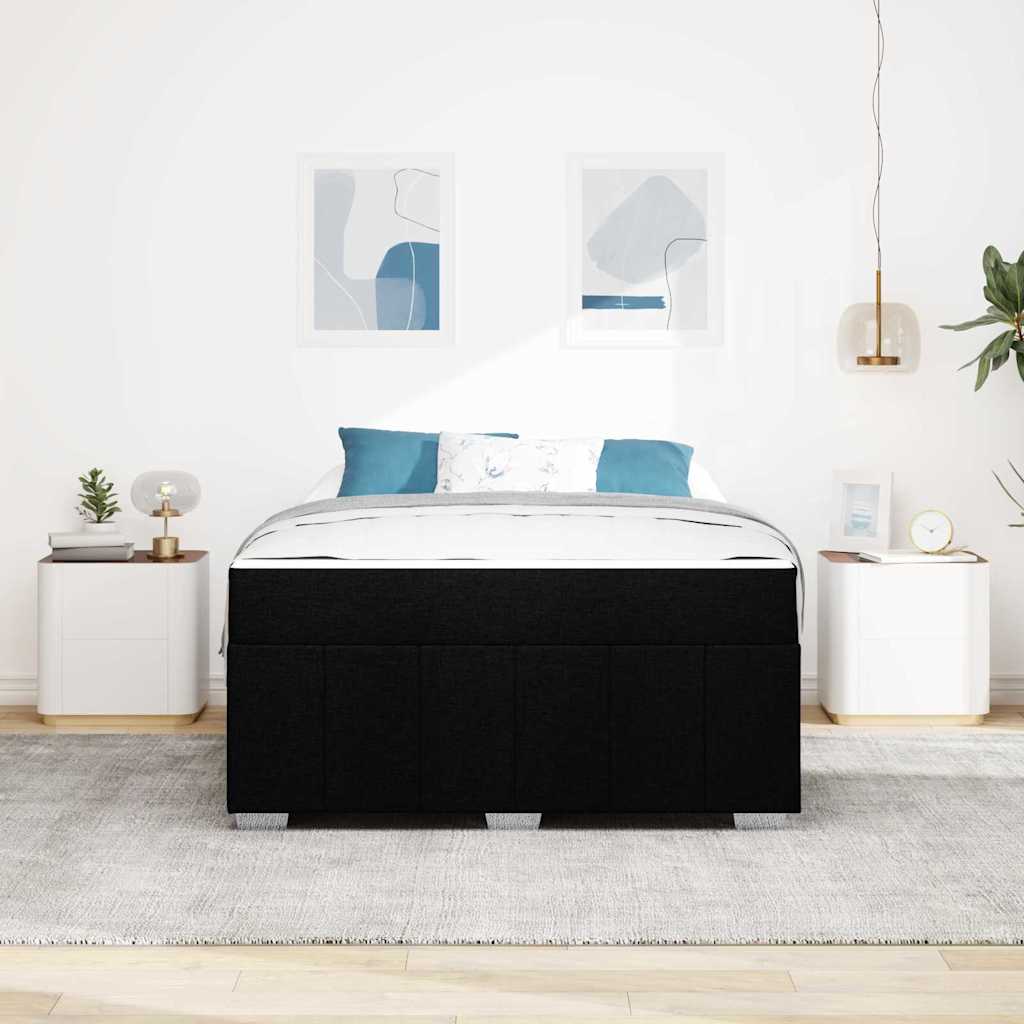 vidaXL Σκελετός Κρεβατιού με στρώμα Μαύρο 140 x 200 cm ύφασμα