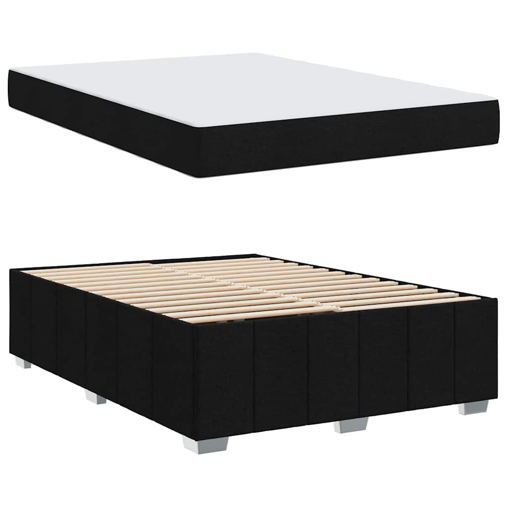 vidaXL Σκελετός Κρεβατιού με στρώμα Μαύρο 140 x 200 cm ύφασμα