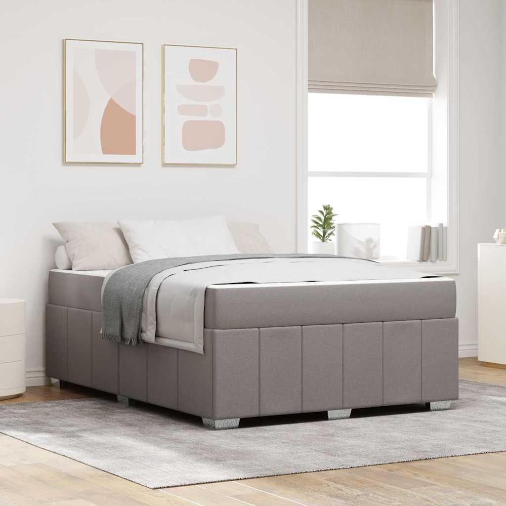 vidaXL Σκελετός Κρεβατιού με στρώμα Taupe 140 x 200 cm ύφασμα