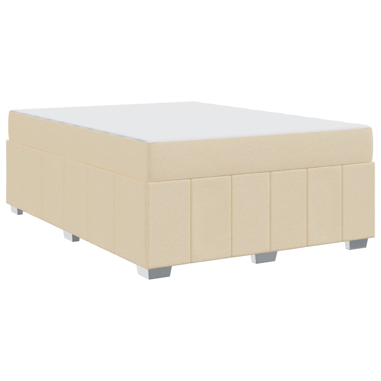 vidaXL Σκελετός Κρεβατιού με στρώμα Κρεμ 140 x 200 cm ύφασμα