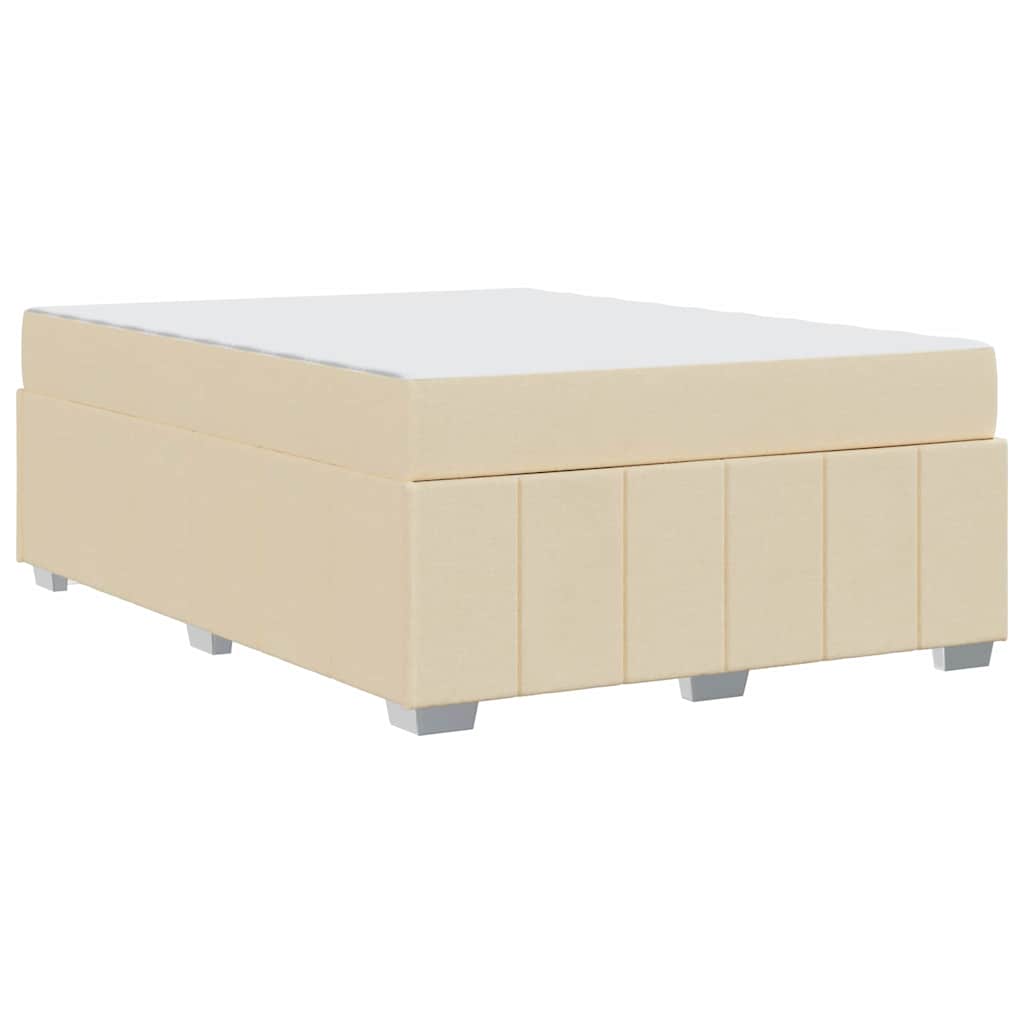 vidaXL Σκελετός Κρεβατιού με στρώμα Κρεμ 140 x 200 cm ύφασμα