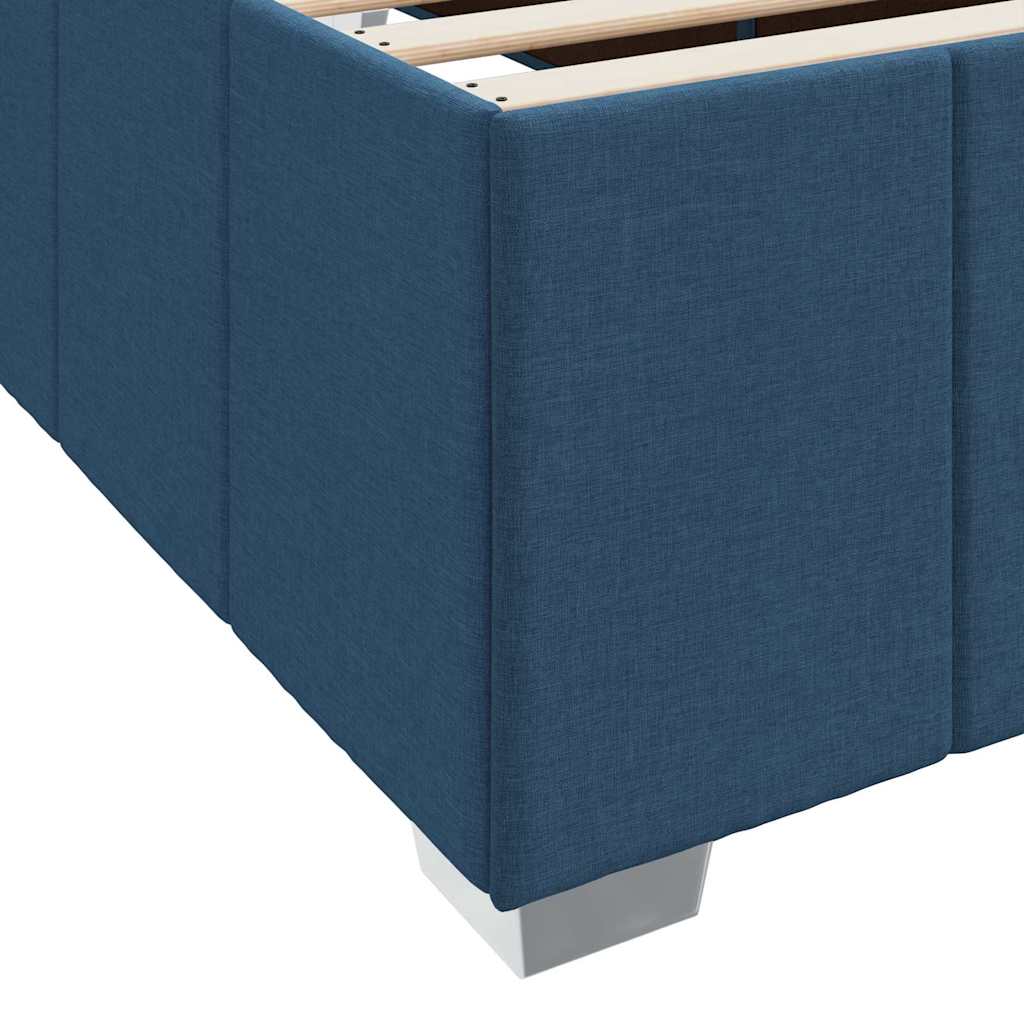 vidaXL Σκελετός Κρεβατιού με στρώμα Μπλε 140 x 200 cm ύφασμα