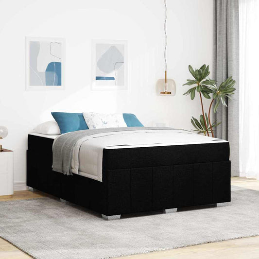 vidaXL Σκελετός Κρεβατιού με στρώμα Μαύρο 160 x 200 cm ύφασμα