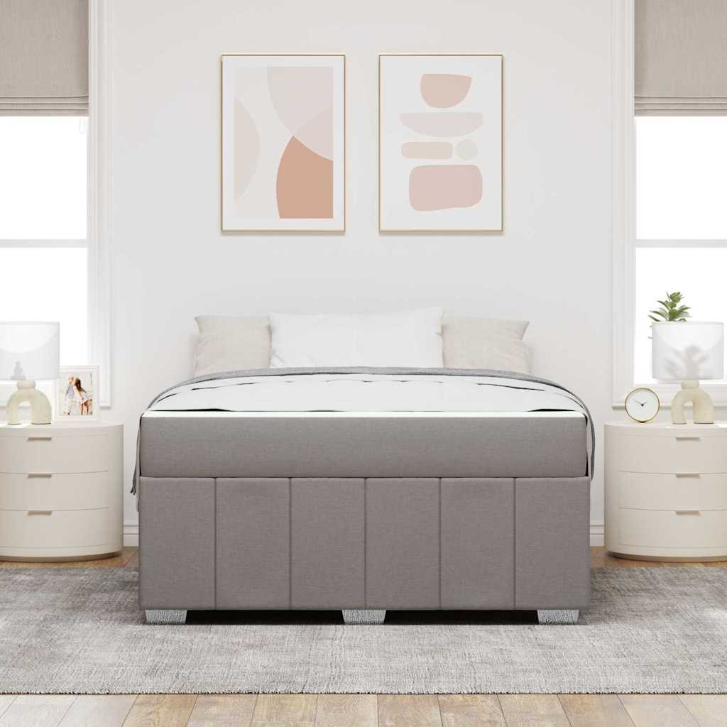 vidaXL Σκελετός Κρεβατιού με στρώμα Taupe 160 x 200 cm ύφασμα