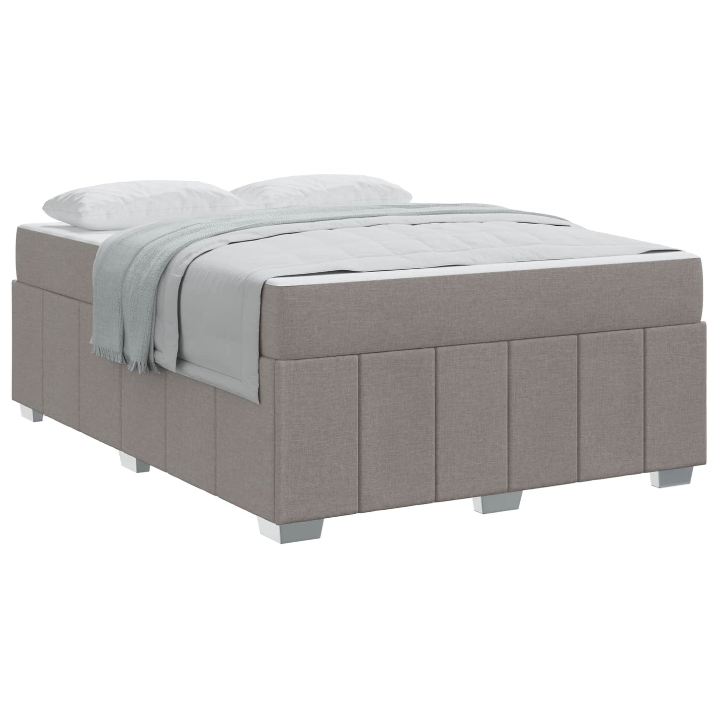 vidaXL Σκελετός Κρεβατιού με στρώμα Taupe 160 x 200 cm ύφασμα
