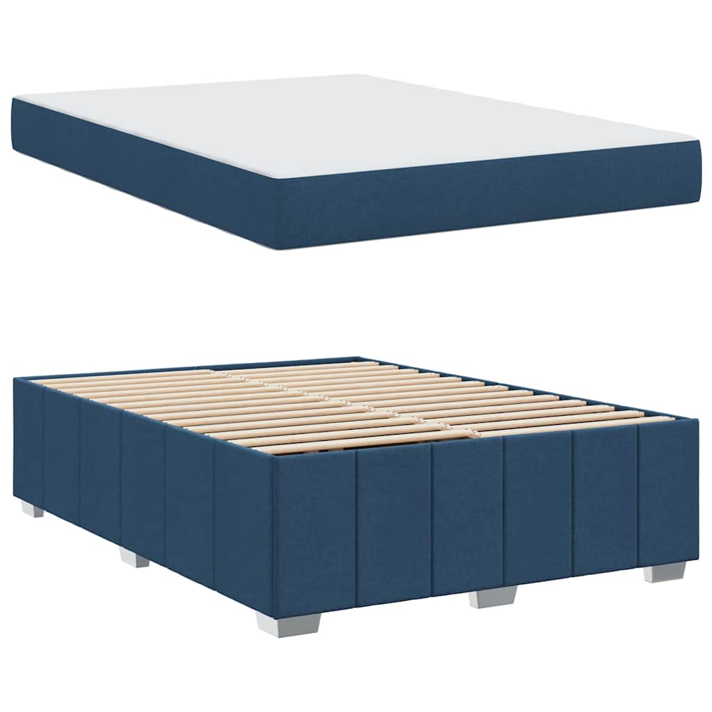 vidaXL Σκελετός Κρεβατιού με στρώμα Μπλε 160 x 200 cm ύφασμα