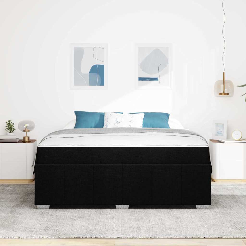 vidaXL Σκελετός Κρεβατιού με στρώμα Μαύρο 180 x 200 cm ύφασμα