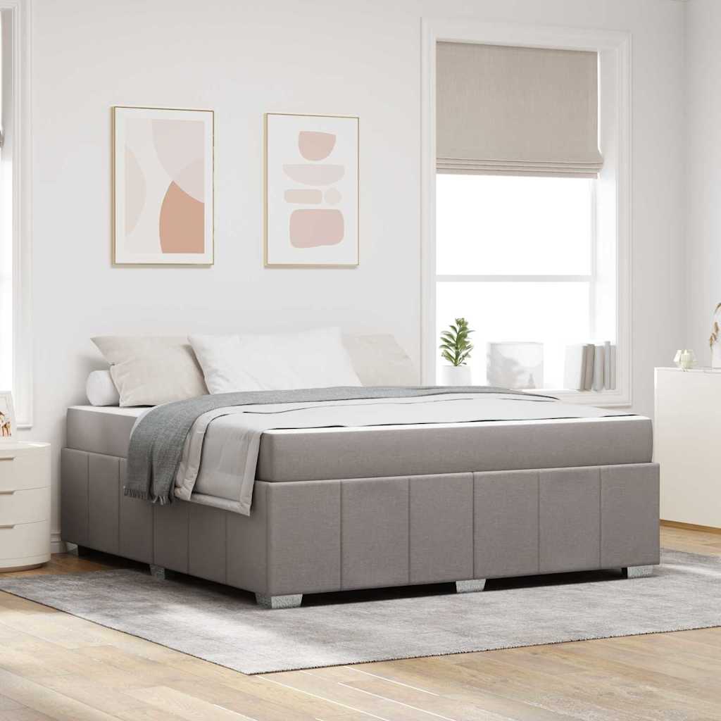 vidaXL Σκελετός Κρεβατιού με στρώμα Taupe 180 x 200 cm ύφασμα