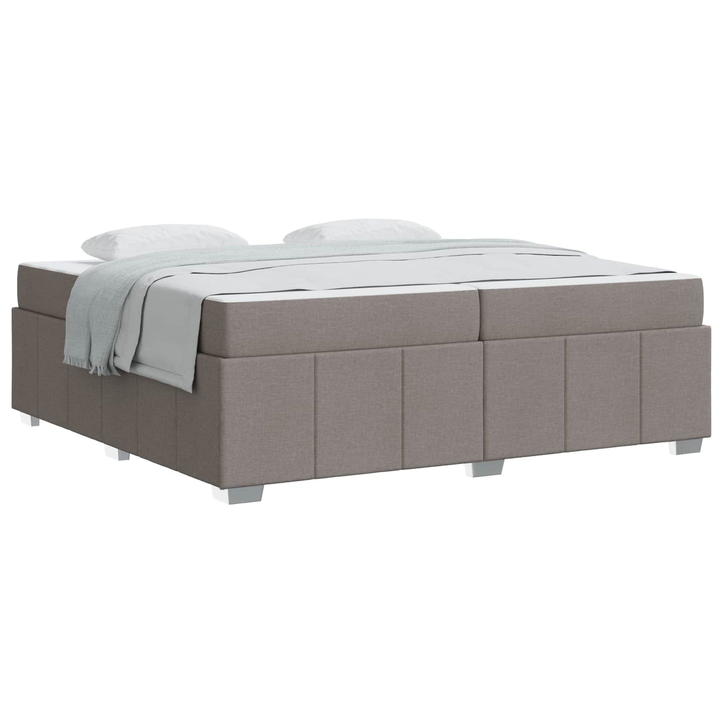 vidaXL Σκελετός Κρεβατιού με στρώμα Taupe 200 x 200 cm ύφασμα