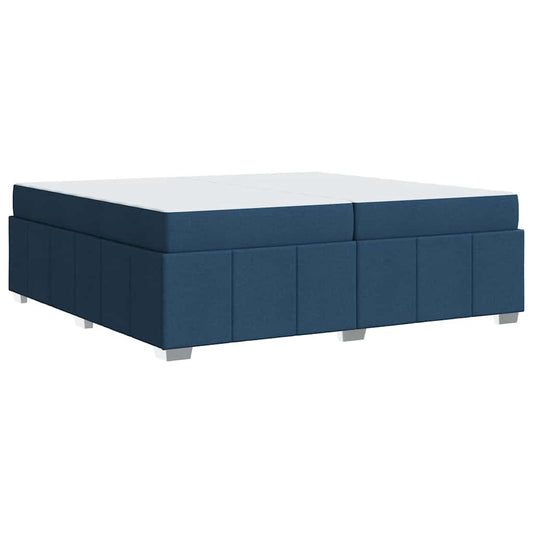 vidaXL Σκελετός Κρεβατιού με στρώμα Μπλε 200 x 200 cm ύφασμα