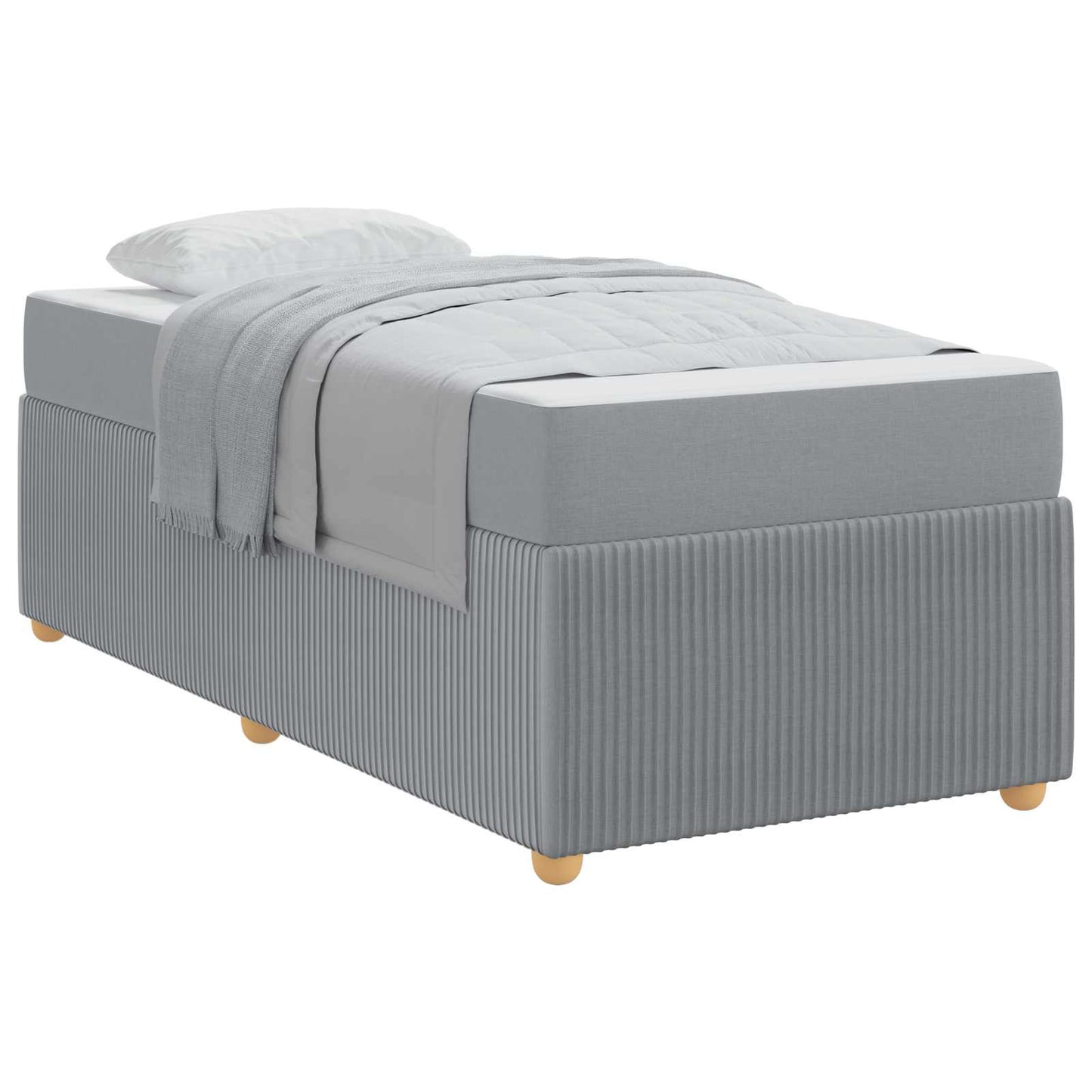 vidaXL Σκελετός Κρεβατιού Ανοιχτό γκρι 90 x 190 cm ύφασμα