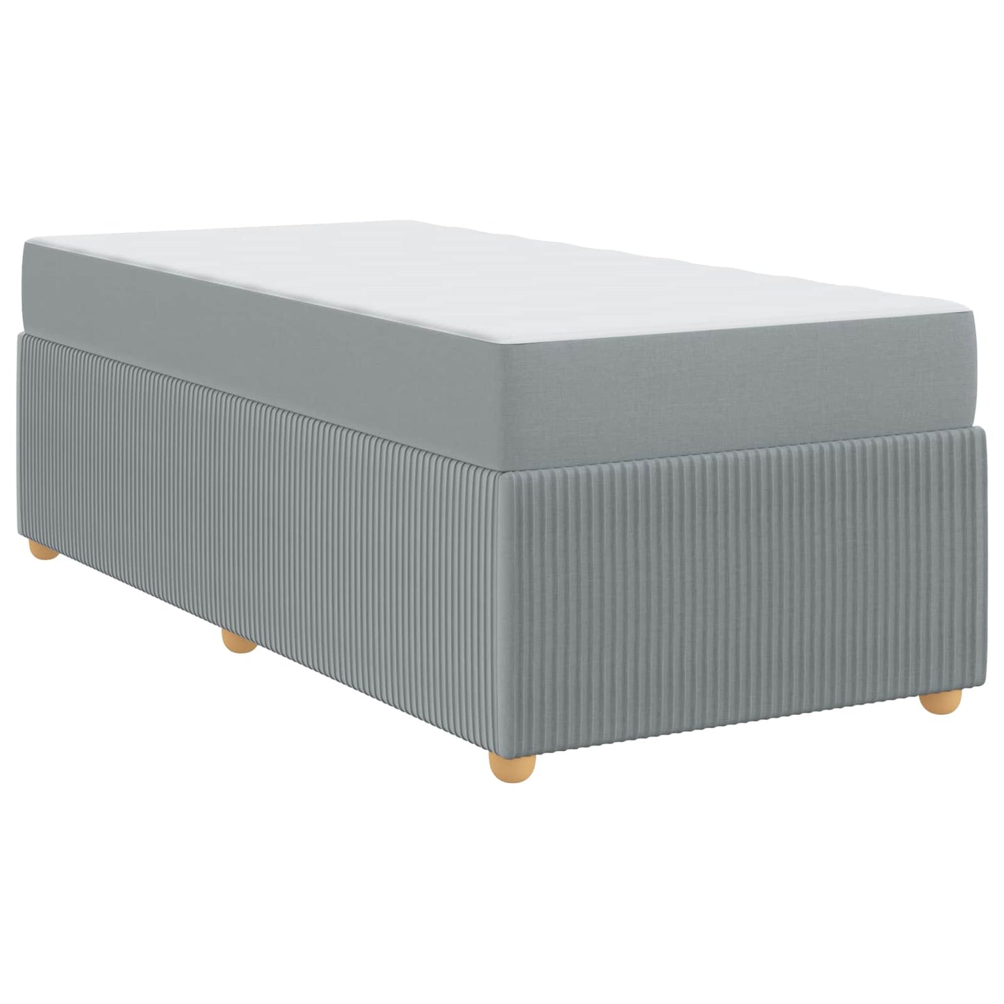 vidaXL Σκελετός Κρεβατιού Ανοιχτό γκρι 90 x 190 cm ύφασμα