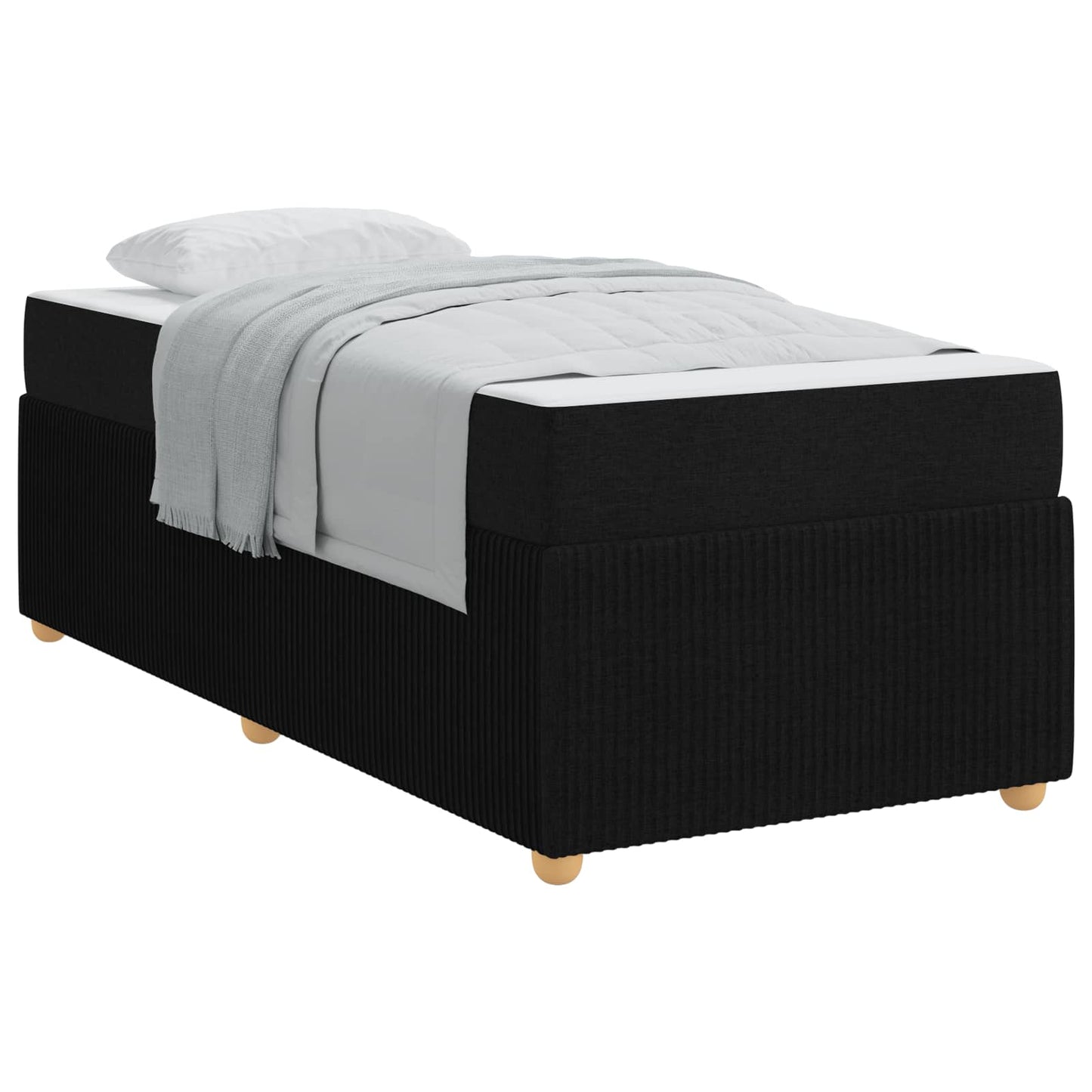 vidaXL Σκελετός Κρεβατιού με στρώμα Μαύρο 90 x 190 cm ύφασμα