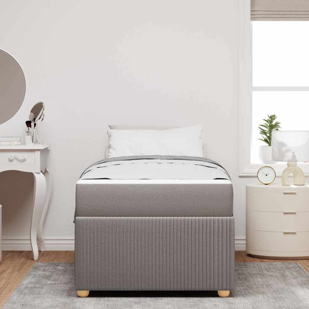vidaXL Σκελετός Κρεβατιού με στρώμα Taupe 90 x 190 cm ύφασμα