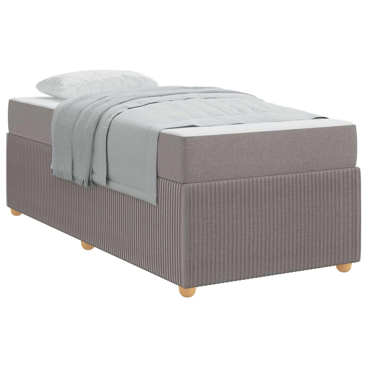 vidaXL Σκελετός Κρεβατιού με στρώμα Taupe 90 x 190 cm ύφασμα