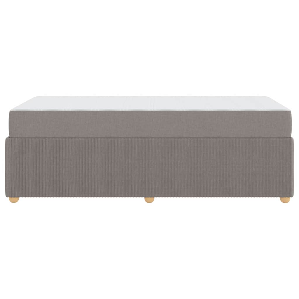 vidaXL Σκελετός Κρεβατιού με στρώμα Taupe 90 x 190 cm ύφασμα