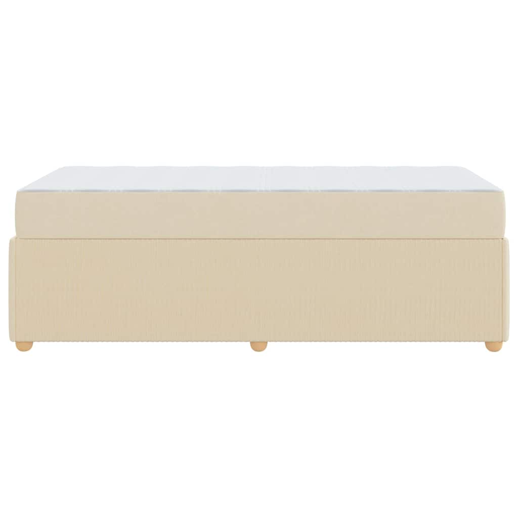 vidaXL Σκελετός Κρεβατιού με στρώμα Κρεμ 90 x 190 cm ύφασμα