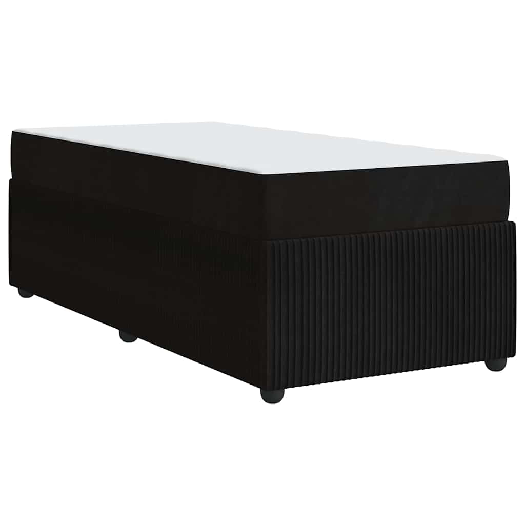 vidaXL Σκελετός κρεβατιού με στρώμα Μαύρο 90 x 190 cm Βελούδο