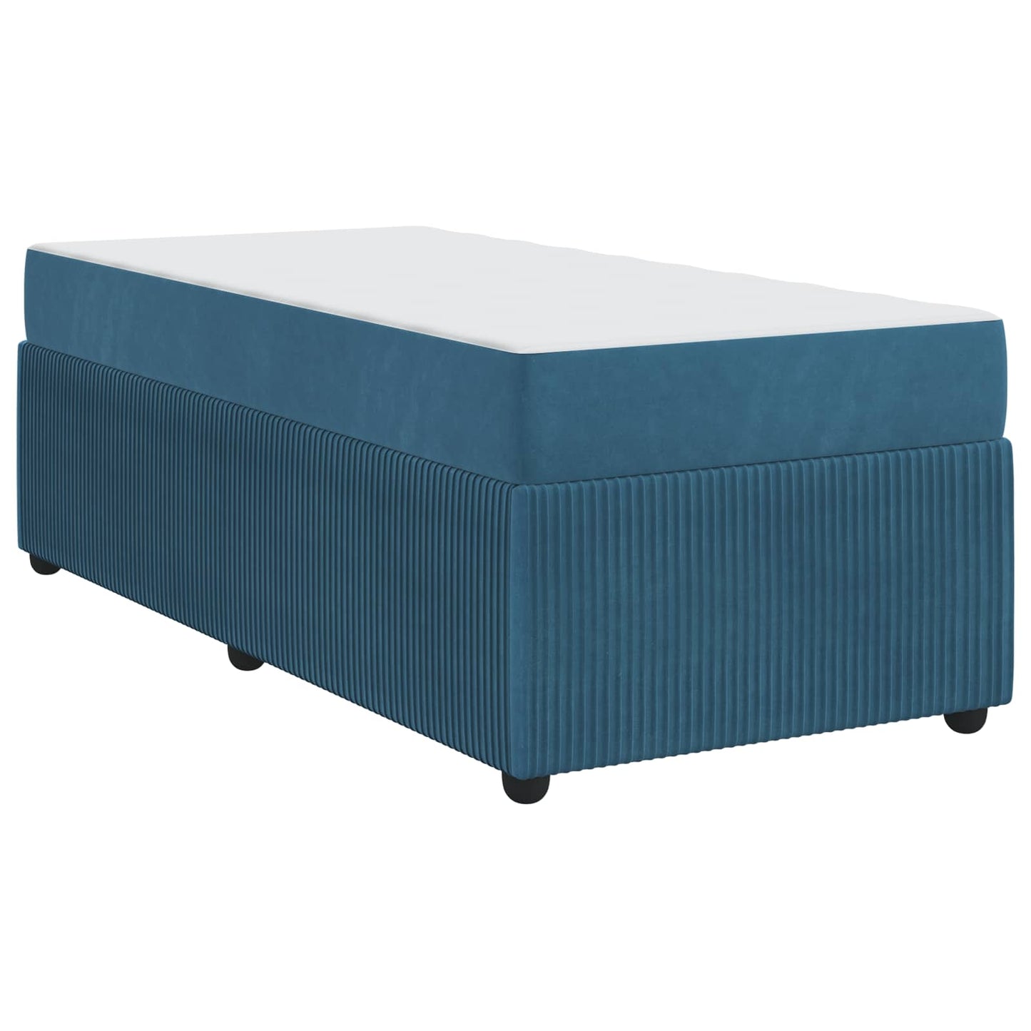 vidaXL Σκελετός Κρεβατιού με στρώμα Μπλε 90 x 190 cm ύφασμα