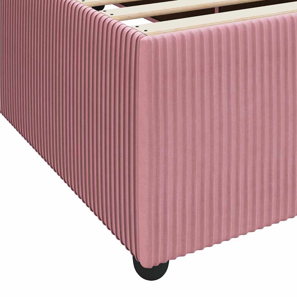 vidaXL Σκελετός Κρεβατιού Ροζ 90 x 190 cm ύφασμα