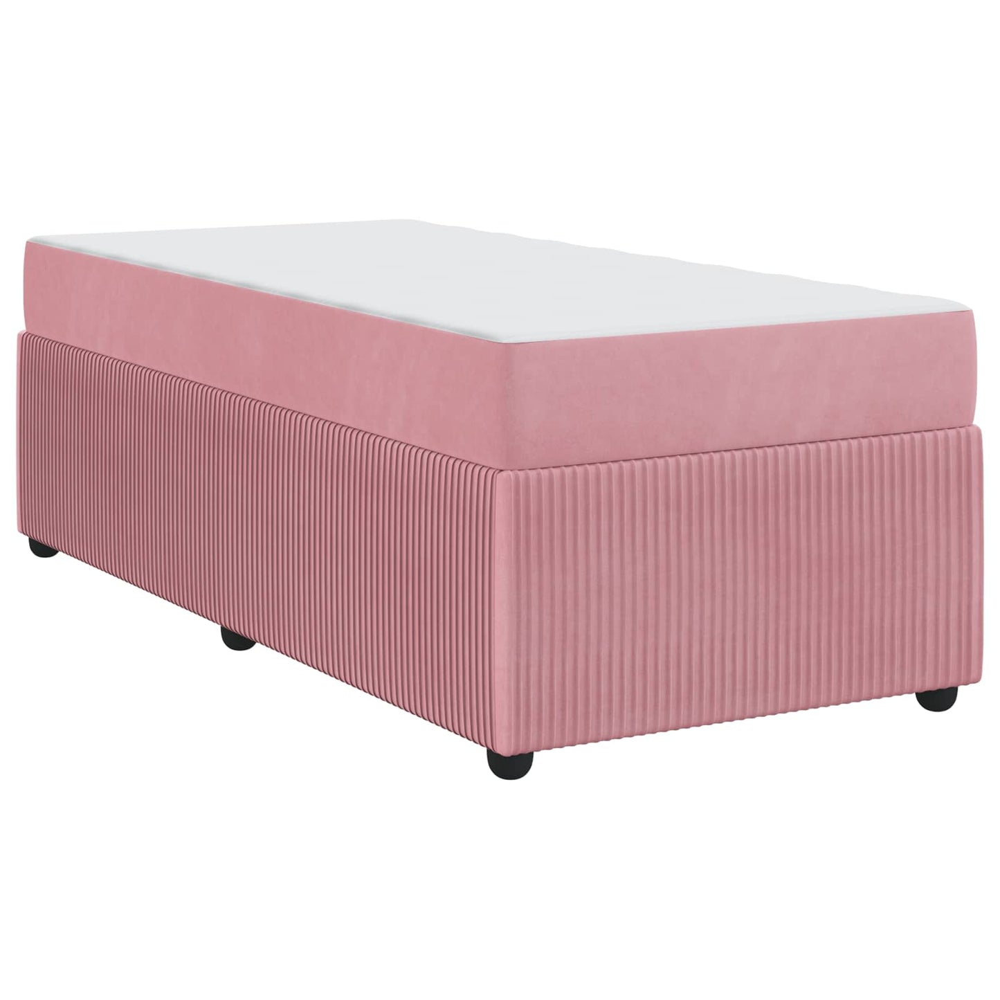 vidaXL Σκελετός Κρεβατιού Ροζ 90 x 190 cm ύφασμα