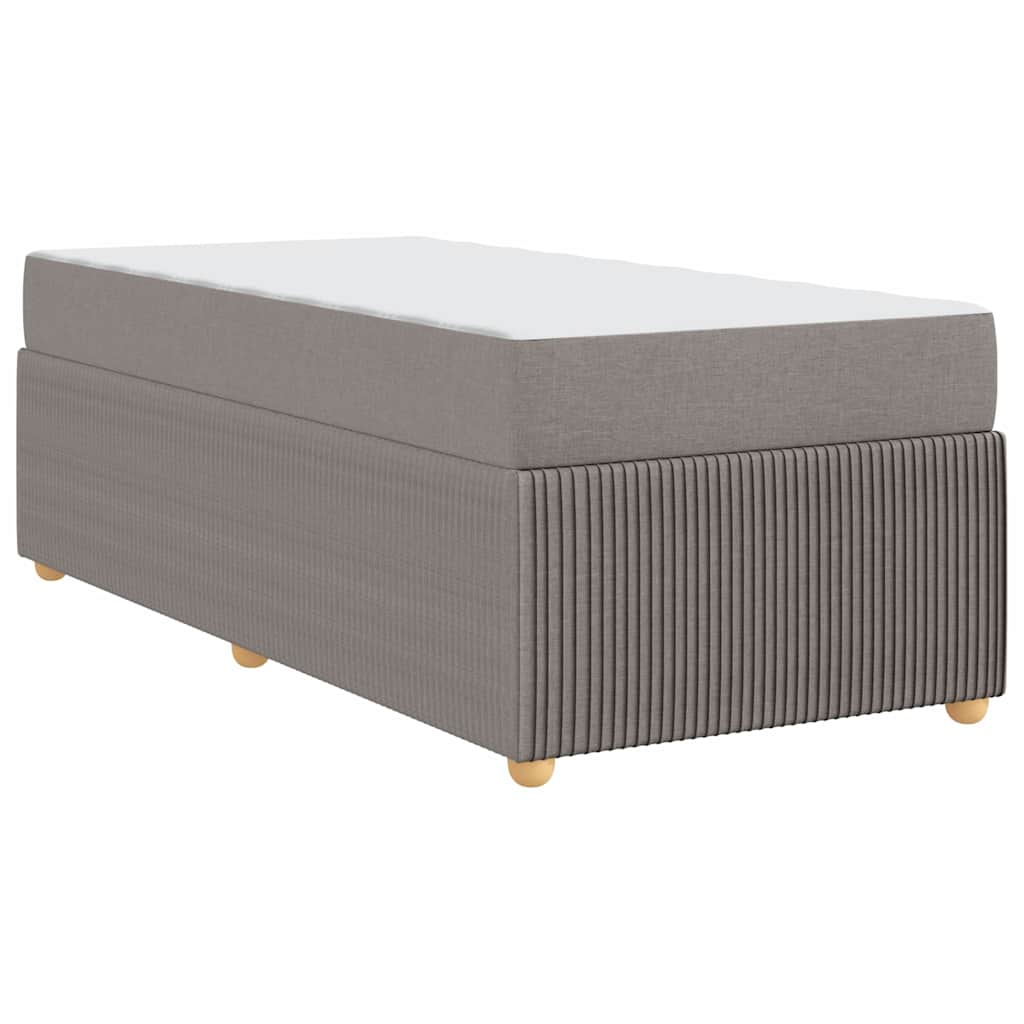 vidaXL Σκελετός Κρεβατιού με στρώμα Taupe 90 x 200 cm ύφασμα