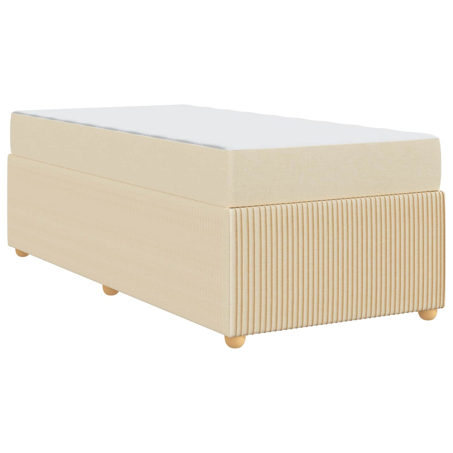 vidaXL Σκελετός Κρεβατιού με στρώμα Κρεμ 90 x 200 cm ύφασμα