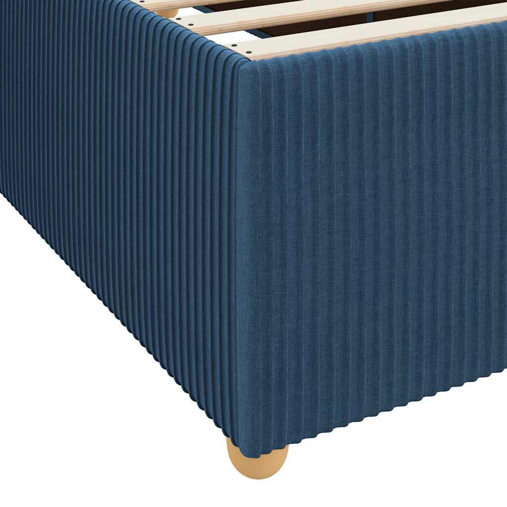 vidaXL Σκελετός Κρεβατιού με στρώμα Μπλε 90 x 200 cm ύφασμα